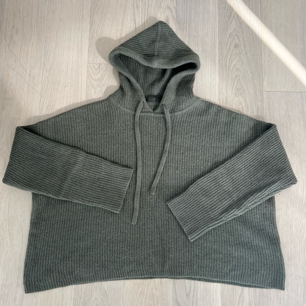 Jenni Kayne Alpaca Fisherman Hoodie - olive green (fits small/medium)